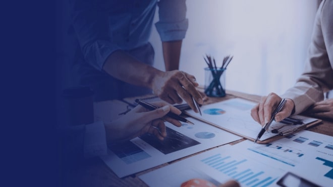 Group of employees working together