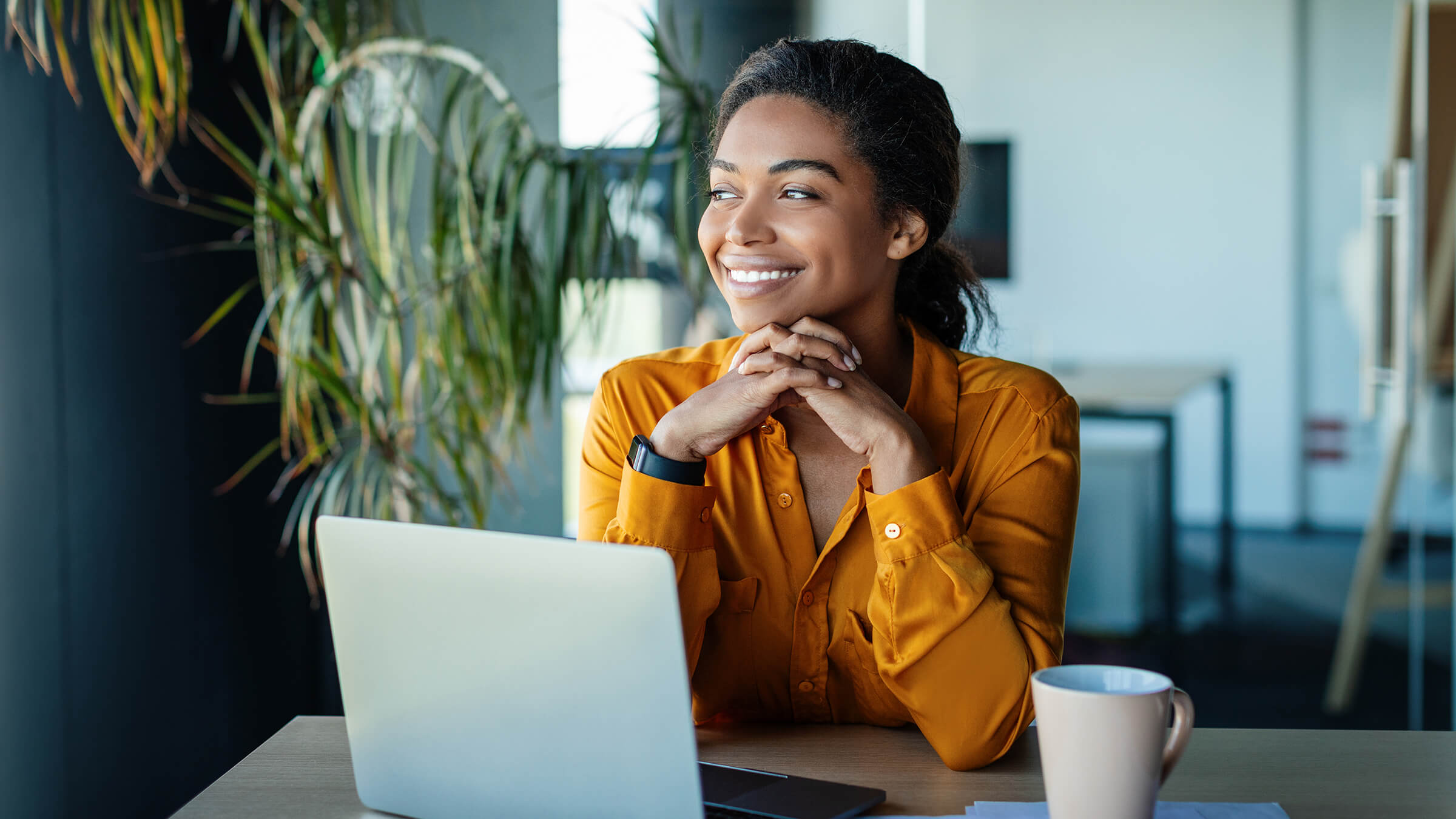 Candid photo of person smiling