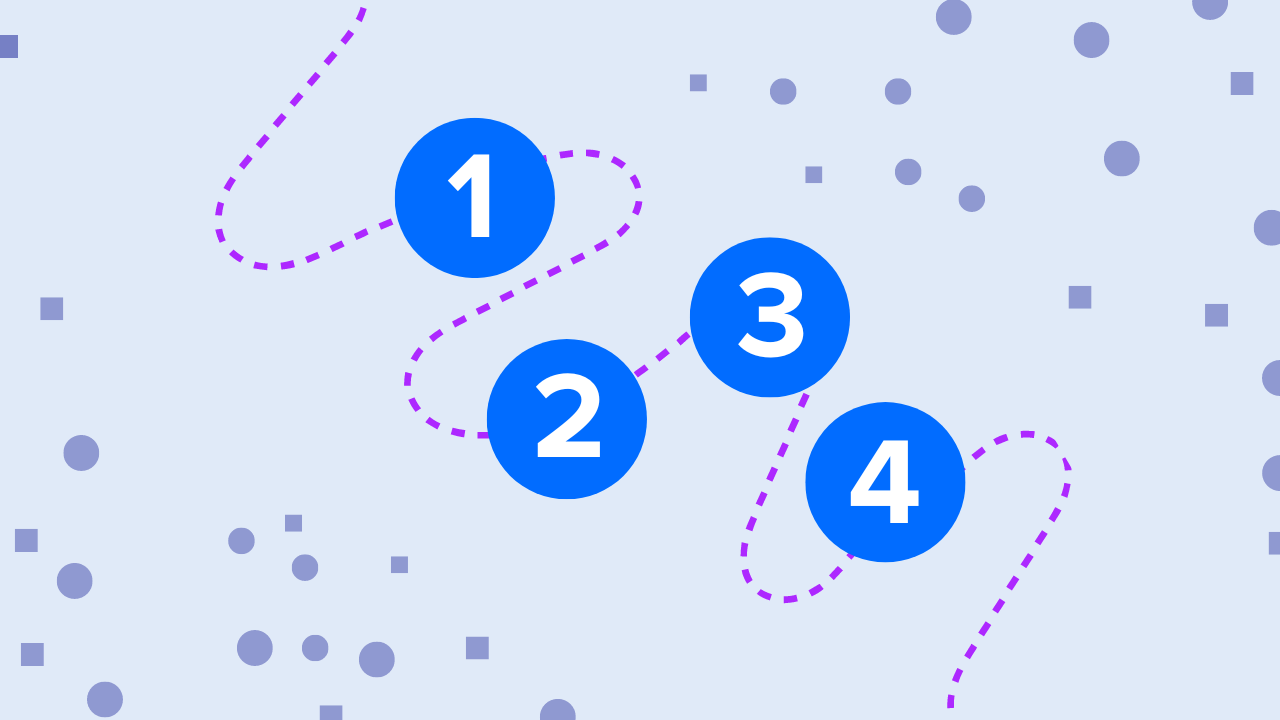 Visual of icons numbering one through four