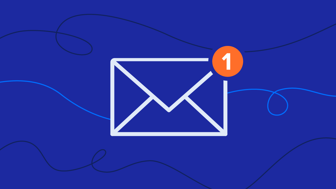 Illustration of paper airplane and letter symbolizing an email newsletter