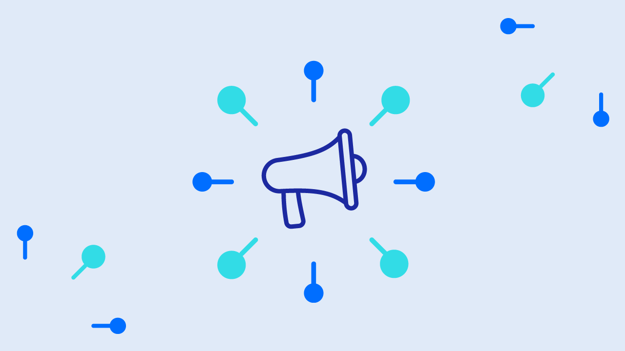 Megaphone illustration to signify media relations