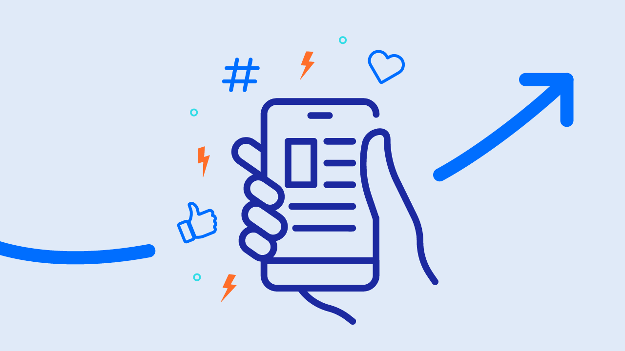 graphic of hand holding phone